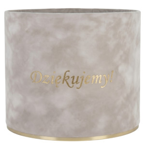 flowerbox Dziękujemy wys:13 szer:15 welur beżowy