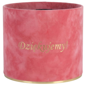 flowerbox Dziękujemy wys:13 szer:15 welur ciemnoróżowy