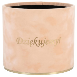 flowerbox Dziękujemy wys:13 szer:15 welur kremowy