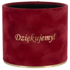 flowerbox Dziękujemy wys:13 szer:15 welur czerwony