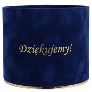 flowerbox Dziękujemy wys:13 szer:15 welur granatowy