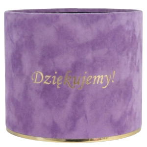 flowerbox Dziękujemy wys:13 szer:15 welur lawendowy