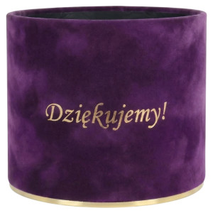 flowerbox Dziękujemy wys:13 szer:15 welur fioletow