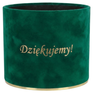 flowerbox Dziękujemy wys:13 szer:15 welur ciemnozielony
