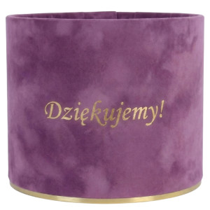 flowerbox Dziękujemy wys:13 szer:15 welur liliowy