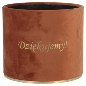 flowerbox Dziękujemy wys:13 szer:15 welur brązowy