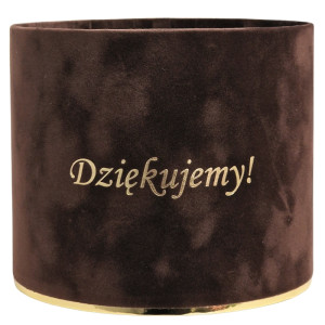 flowerbox Dziękujemy wys:13 szer:15 welur czekoladowy