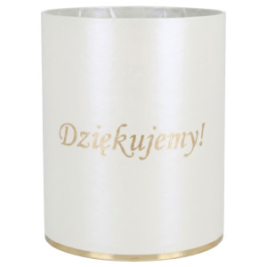 flowerbox Dziękujemy wys:13 szer:10 perłowobiały