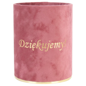 flowerbox Dziękujemy wys:13 szer:10 welur brudny róż