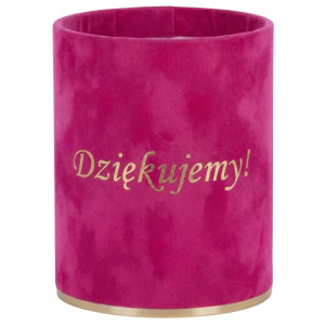 flowerbox Dziękujemy wys:13 szer:10 welur fuksja