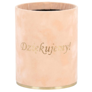 flowerbox Dziękujemy wys:13 szer:10 welur kremowy