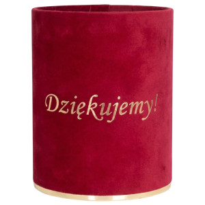 flowerbox Dziękujemy wys:13 szer:10 welur czerwony