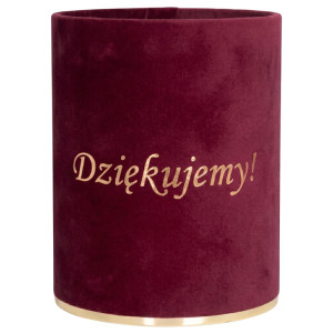 flowerbox Dziękujemy wys:13 szer:10 welur bordowy