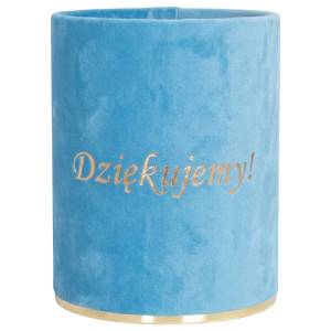 flowerbox Dziękujemy wys:13 szer:10 welur jasnoniebieski