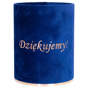 flowerbox Dziękujemy wys:13 szer:10 welur szafirowy
