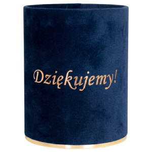 flowerbox Dziękujemy wys:13 szer:10 welur granatowy