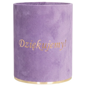 flowerbox Dziękujemy wys:13 szer:10 welur lawendowy