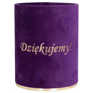 flowerbox Dziękujemy wys:13 szer:10 welur fioletowy