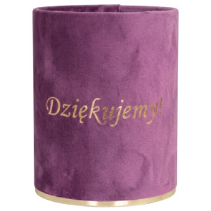 flowerbox Dziękujemy wys:13 szer:10 welur liliowy