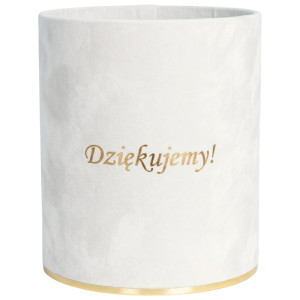 flowerbox Dziękujemy wys:18 szer:15 welur Cloud Dancer