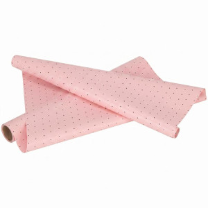 folia satynowa (FM) w kropki czarne 50cm*8,5m