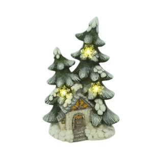 domki-choinki gipsowe z LED wys:45cm