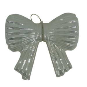 bombki szklane - kokardy szer:13cm białe