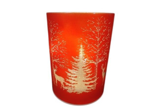 śwecznik led szklany wys:14cm szer:9cm