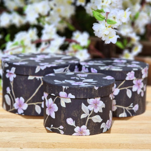 3szt flowerboxy w kwiaty strukturalny papier