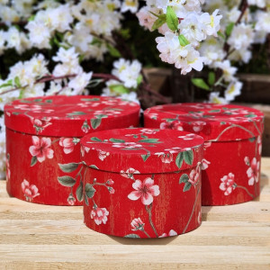 3szt flowerboxy w kwiaty strukturalny papier