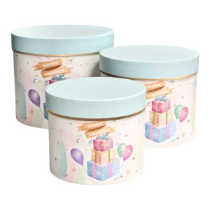 3szt flowerboxy happy birthday