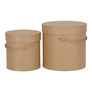 2szt flowerboxy ze sznurkiem kraft-szary papier