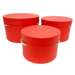 3szt flowerboxy strukturalny papier czerwone