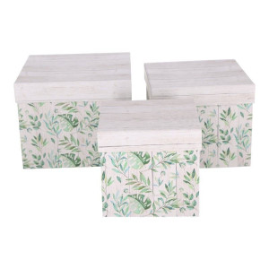 3szt flowerboxy w liście szare