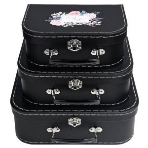 3szt flowerboxy walizki czarne