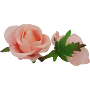 główki róży materiałowe szer:7cm wys:9cm