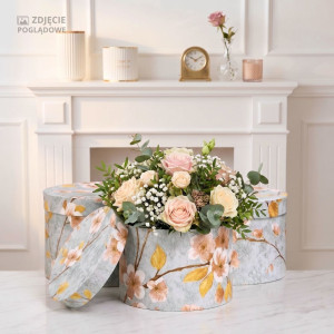3szt flowerboxy w kwiaty strukturalny papier