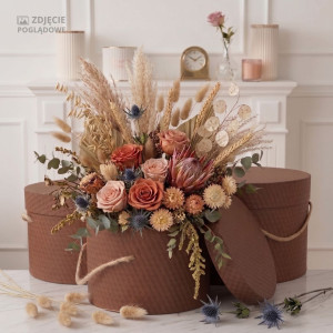 3szt flowerboxy strukturalny papier brązowe