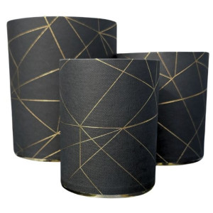 3szt flowerboxy papier złocony geometryczny