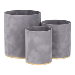 3szt flowerboxy welur jasnoszare