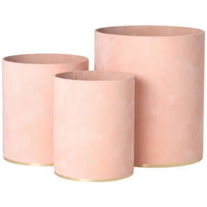 3szt flowerboxy welur Pastel Peach