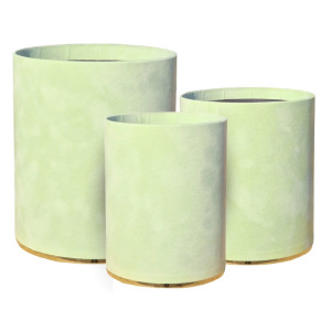 3szt flowerboxy welur zielony pastel