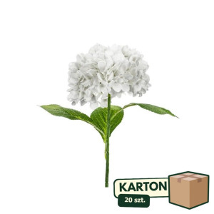 20szt Sztuczny Kwiat - Hortensja Premium, 69 cm, biały