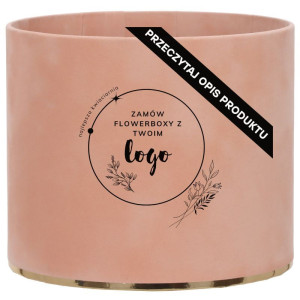flowerbox wys:13cm szer:15cm welur Pastel Peach