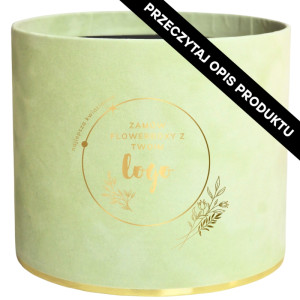 flowerbox wys:13cm szer:15cm welur zielony pastel
