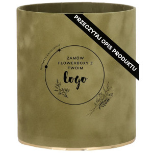 flowerbox wys:14cm szer:12cm welur matcha latte