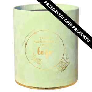 flowerbox wys:14cm szer:12cm welur zielony pastel