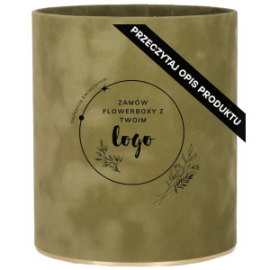 flowerbox wys:18cm szer:15cm welur matcha latte