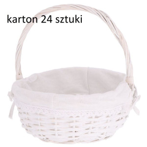 24szt koszyk wiklinowy z materiałem wys:25cm szer:25cm