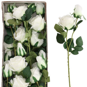 24szt róże 3D na łodydze z pąkiem wys:68cm
